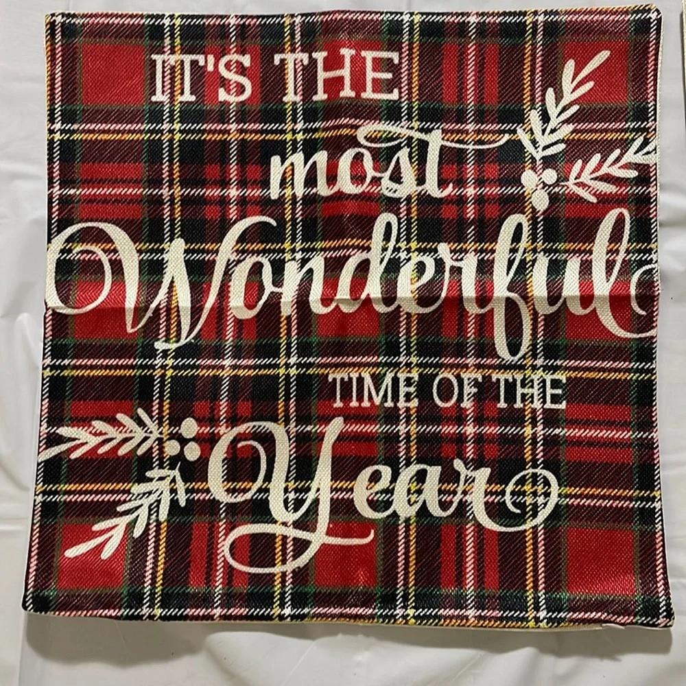 COPY - 4pcs Christmas Throw Pillows, inserts NOT included- 17.7x17.7 Inch B6